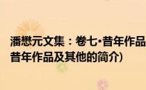 潘懋元文集：卷七·昔年作品及其他(关于潘懋元文集：卷七·昔年作品及其他的简介)