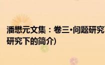 潘懋元文集：卷三·问题研究下(关于潘懋元文集：卷三·问题研究下的简介)