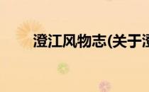 澄江风物志(关于澄江风物志的简介)