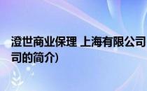 澄世商业保理 上海有限公司(关于澄世商业保理 上海有限公司的简介)