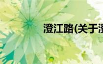澄江路(关于澄江路的简介)
