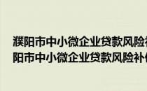 濮阳市中小微企业贷款风险补偿资金管理办法 试行(关于濮阳市中小微企业贷款风险补偿资金管理办法 试行的简介)