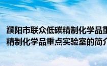 濮阳市联众低碳精制化学品重点实验室(关于濮阳市联众低碳精制化学品重点实验室的简介)
