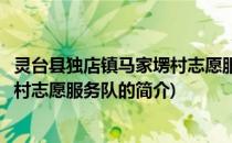 灵台县独店镇马家塄村志愿服务队(关于灵台县独店镇马家塄村志愿服务队的简介)