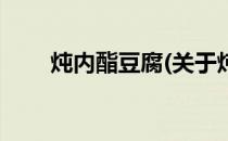 炖内酯豆腐(关于炖内酯豆腐的简介)