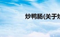 炒鸭肠(关于炒鸭肠的简介)