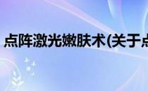 点阵激光嫩肤术(关于点阵激光嫩肤术的简介)