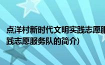 点洋村新时代文明实践志愿服务队(关于点洋村新时代文明实践志愿服务队的简介)