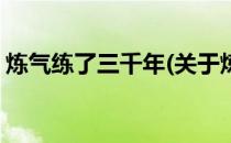 炼气练了三千年(关于炼气练了三千年的简介)