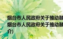 烟台市人民政府关于推动融资担保行业加快发展的意见(关于烟台市人民政府关于推动融资担保行业加快发展的意见的简介)