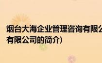 烟台大海企业管理咨询有限公司(关于烟台大海企业管理咨询有限公司的简介)