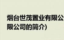 烟台世茂置业有限公司(关于烟台世茂置业有限公司的简介)
