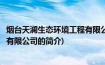 烟台天澜生态环境工程有限公司(关于烟台天澜生态环境工程有限公司的简介)