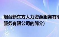 烟台新东方人力资源服务有限公司(关于烟台新东方人力资源服务有限公司的简介)
