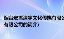 烟台宏雪清宇文化传媒有限公司(关于烟台宏雪清宇文化传媒有限公司的简介)