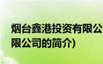 烟台鑫港投资有限公司(关于烟台鑫港投资有限公司的简介)
