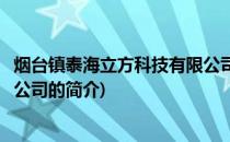 烟台镇泰海立方科技有限公司(关于烟台镇泰海立方科技有限公司的简介)
