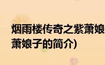 烟雨楼传奇之紫萧娘子(关于烟雨楼传奇之紫萧娘子的简介)