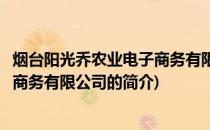 烟台阳光乔农业电子商务有限公司(关于烟台阳光乔农业电子商务有限公司的简介)