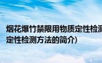 烟花爆竹禁限用物质定性检测方法(关于烟花爆竹禁限用物质定性检测方法的简介)