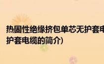 热固性绝缘挤包单芯无护套电缆(关于热固性绝缘挤包单芯无护套电缆的简介)