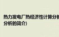 热力发电厂热经济性计算分析(关于热力发电厂热经济性计算分析的简介)