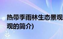 热带季雨林生态景观(关于热带季雨林生态景观的简介)