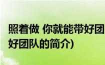 照着做 你就能带好团队(关于照着做 你就能带好团队的简介)