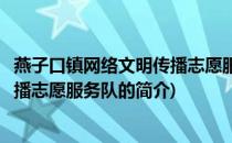 燕子口镇网络文明传播志愿服务队(关于燕子口镇网络文明传播志愿服务队的简介)