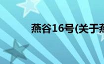 燕谷16号(关于燕谷16号的简介)