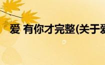 爱 有你才完整(关于爱 有你才完整的简介)