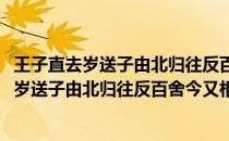 王子直去岁送子由北归往反百舍今又相逢赣上(关于王子直去岁送子由北归往反百舍今又相逢赣上的简介)