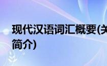 现代汉语词汇概要(关于现代汉语词汇概要的简介)