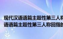 现代汉语语篇主题性第三人称回指的多学科研究(关于现代汉语语篇主题性第三人称回指的多学科研究的简介)