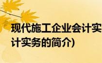 现代施工企业会计实务(关于现代施工企业会计实务的简介)