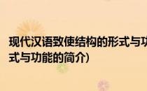 现代汉语致使结构的形式与功能(关于现代汉语致使结构的形式与功能的简介)