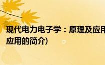 现代电力电子学：原理及应用(关于现代电力电子学：原理及应用的简介)