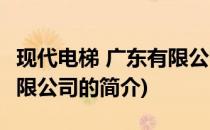 现代电梯 广东有限公司(关于现代电梯 广东有限公司的简介)