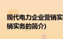 现代电力企业营销实务(关于现代电力企业营销实务的简介)