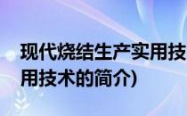 现代烧结生产实用技术(关于现代烧结生产实用技术的简介)