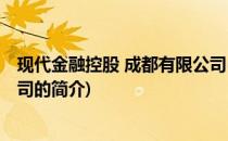 现代金融控股 成都有限公司(关于现代金融控股 成都有限公司的简介)