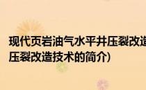 现代页岩油气水平井压裂改造技术(关于现代页岩油气水平井压裂改造技术的简介)