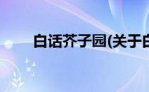 白话芥子园(关于白话芥子园的简介)