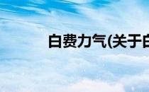 白费力气(关于白费力气的简介)