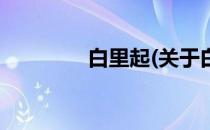 白里起(关于白里起的简介)