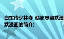 白蛇传少林寺-蔡志忠幽默漫画(关于白蛇传少林寺-蔡志忠幽默漫画的简介)