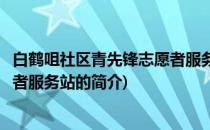 白鹤咀社区青先锋志愿者服务站(关于白鹤咀社区青先锋志愿者服务站的简介)