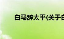 白马辞太平(关于白马辞太平的简介)
