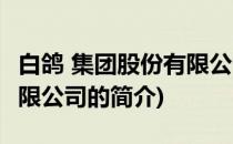 白鸽 集团股份有限公司(关于白鸽 集团股份有限公司的简介)
