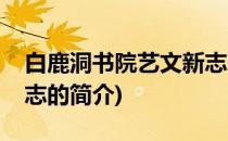 白鹿洞书院艺文新志(关于白鹿洞书院艺文新志的简介)